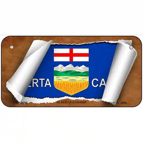 Alberta Canada Flag Scroll Metal Novelty License Plate 6" x 3" (BP)