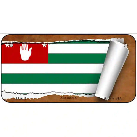 Abkhazia Flag Scroll Metal Novelty License Plate 6" x 3" (BP)