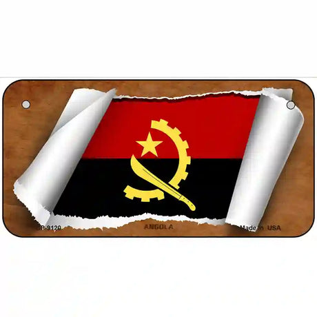 Angola Flag Scroll Metal Novelty License Plate 6" x 3" (BP)