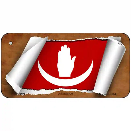 Anjouan Flag Scroll Metal Novelty License Plate 6" x 3" (BP)