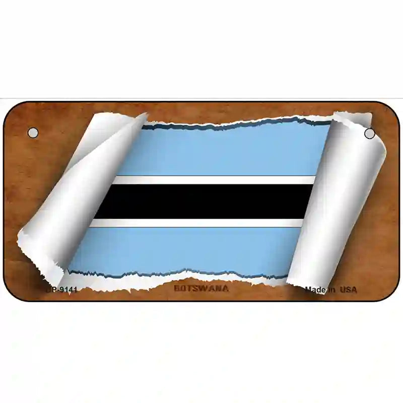 Botswana Flag Scroll Metal Novelty License Plate 6" x 3" (BP)