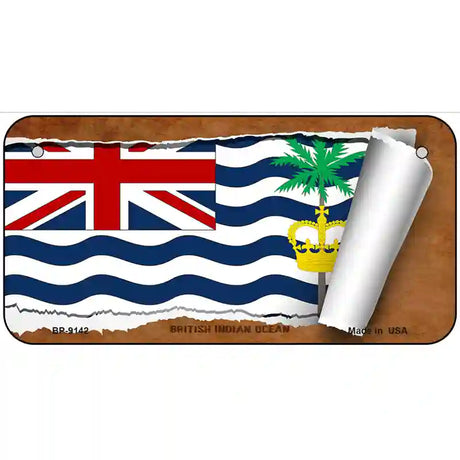 British Indian Ocean Flag Scroll Metal Novelty License Plate 6" x 3" (BP)