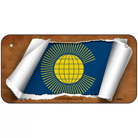 Commonwealth Flag Scroll Metal Novelty License Plate 6" x 3" (BP)