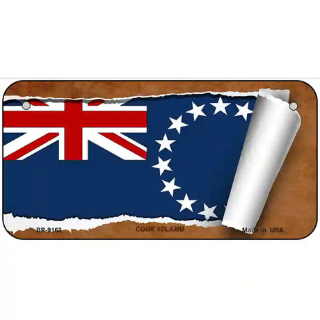 Cook Island Flag Scroll Metal Novelty License Plate 6" x 3" (BP)