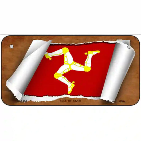 Isle of Man Flag Scroll Metal Novelty License Plate 6" x 3" (BP)