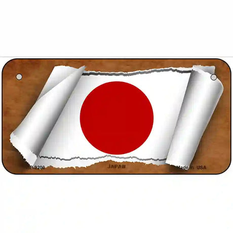 Japan Flag Scroll Metal Novelty License Plate 6" x 3" (BP)