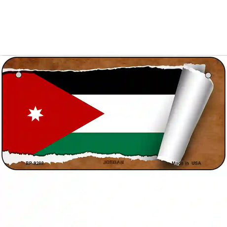 Jordan Flag Scroll Metal Novelty License Plate 6" x 3" (BP)