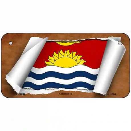 Kiribati Flag Scroll Metal Novelty License Plate 6" x 3" (BP)