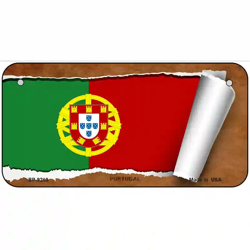 Portugal Flag Scroll Metal Novelty License Plate 6" x 3" (BP)