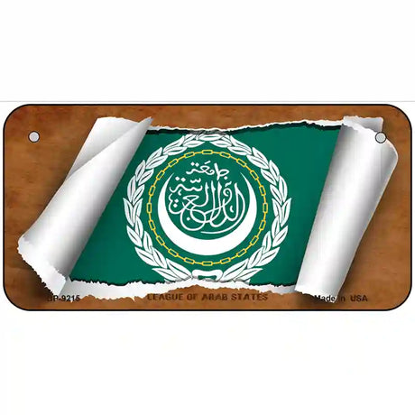 League of Arab States Flag Scroll Metal Novelty License Plate 6" x 3" (BP)