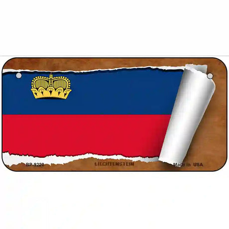 Liechtenstein Flag Scroll Metal Novelty License Plate 6" x 3" (BP)