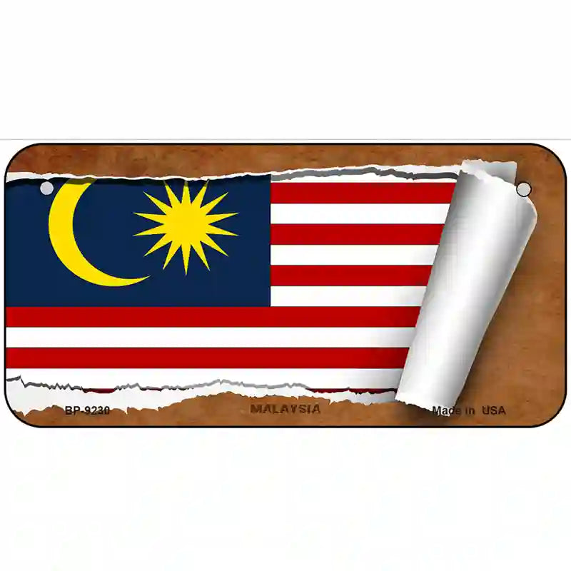 Malaysia Flag Scroll Metal Novelty License Plate 6" x 3" (BP)