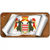 Monaco Country Flag Scroll Metal Novelty License Plate 6" x 3" (BP)