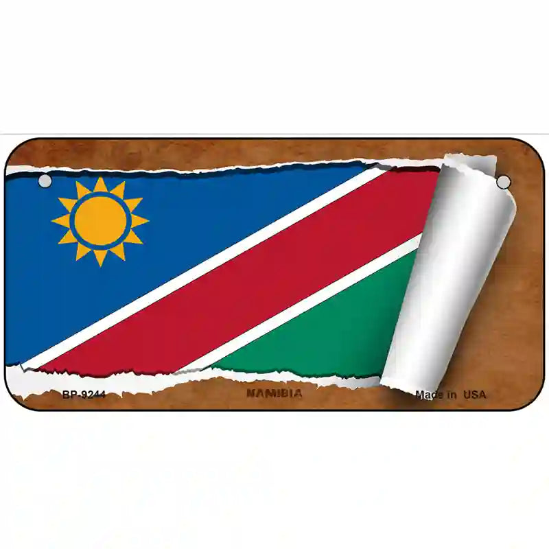 Namibia Flag Scroll Metal Novelty License Plate 6" x 3" (BP)