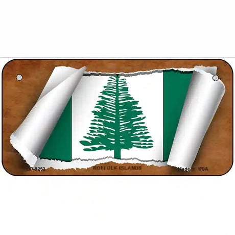 Norfolk Islands Flag Scroll Metal Novelty License Plate 6" x 3" (BP)