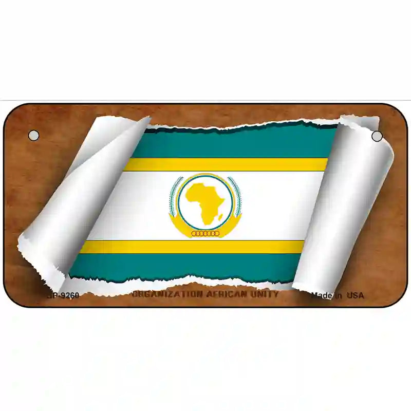 Organization African Unity Flag Scroll Metal Novelty License Plate 6" x 3" (BP)