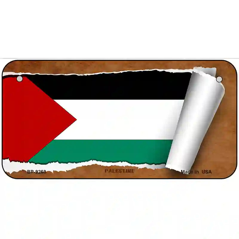 Palestine Flag Scroll Metal Novelty License Plate 6" x 3" (BP)