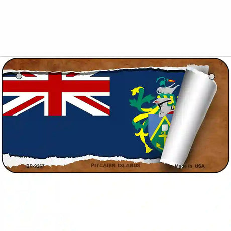 Pitcairn Islands Flag Scroll Metal Novelty License Plate 6" x 3" (BP)