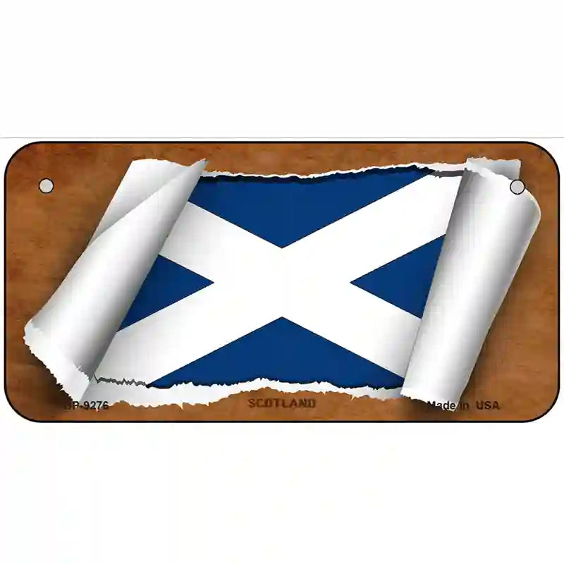 Scotland Flag Scroll Metal Novelty License Plate 6" x 3" (BP)