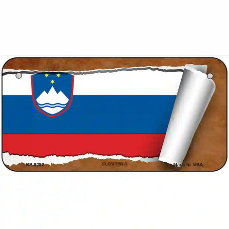 Slovenia Flag Scroll Metal Novelty License Plate 6" x 3" (BP)