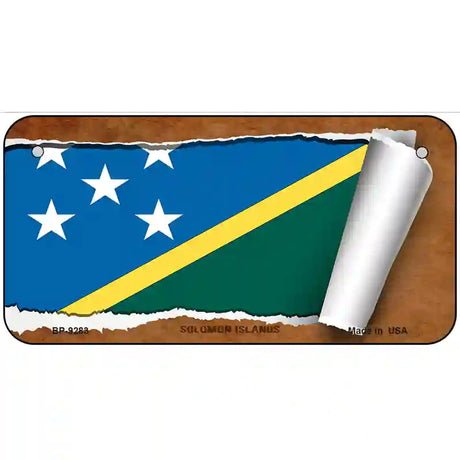 Solomon Islands Flag Scroll Metal Novelty License Plate 6" x 3" (BP)