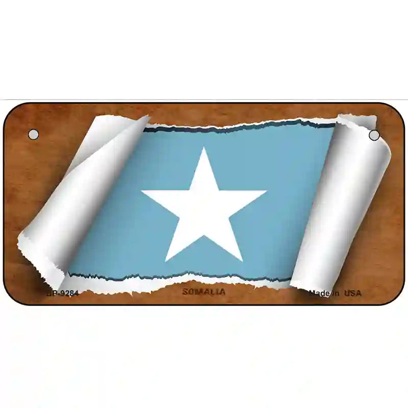 Somalia Flag Scroll Metal Novelty License Plate 6" x 3" (BP)