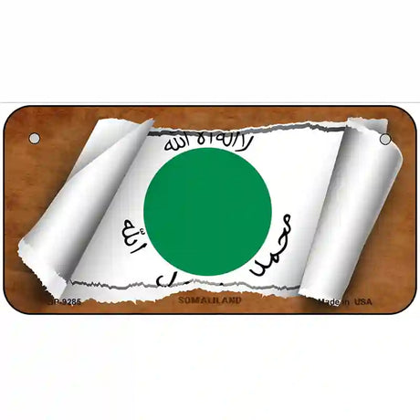 Somaliland Flag Scroll Metal Novelty License Plate 6" x 3" (BP)