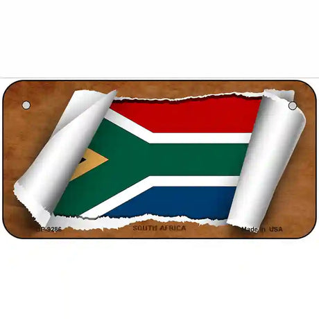 South Africa Flag Scroll Metal Novelty License Plate 6" x 3" (BP)