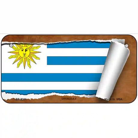 Uruguay Flag Scroll Metal Novelty License Plate 6" x 3" (BP)