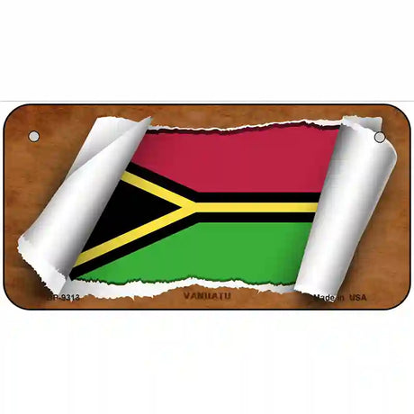 Vanuatu Flag Scroll Metal Novelty License Plate 6" x 3" (BP)