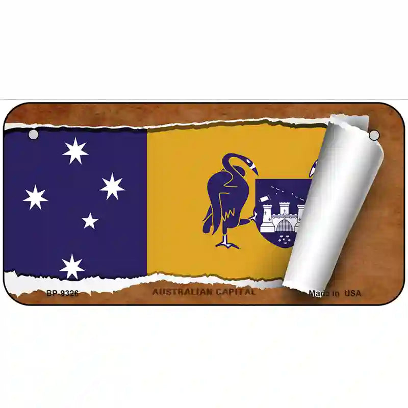 Australian Capital Flag Scroll Metal Novelty License Plate 6" x 3" (BP)