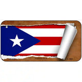 Puerto Rico Flag Scroll Metal Novelty License Plate 6" x 3" (BP)