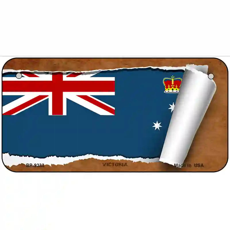 Victoria Flag Scroll Metal Novelty License Plate 6" x 3" (BP)