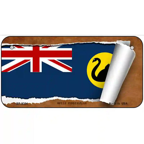 West Australia Flag Scroll Metal Novelty License Plate 6" x 3" (BP)