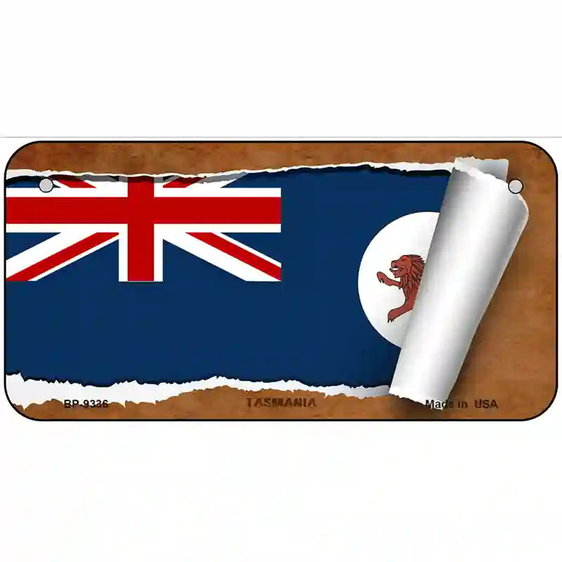 Tasmania Flag Scroll Metal Novelty License Plate 6" x 3" (BP)