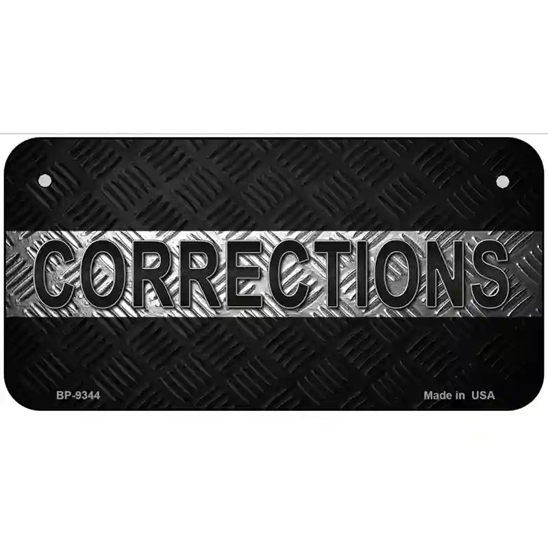 Corrections Metal Novelty License Plate 6" x 3" (BP)