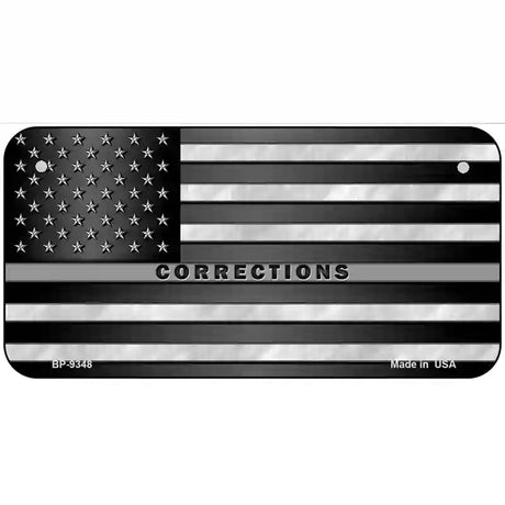 American Flag Corrections Metal Novelty License Plate 6" x 3" (BP)