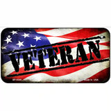 Veteran American Flag Metal Novelty License Plate 6" x 3" (BP)