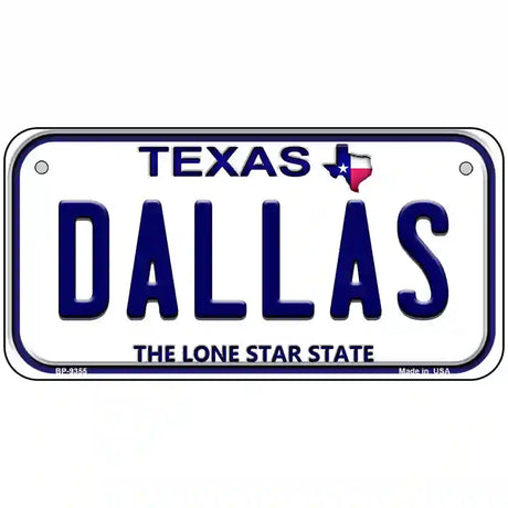 Dallas Texas Novelty Metal License Plate 6" x 3" (BP)