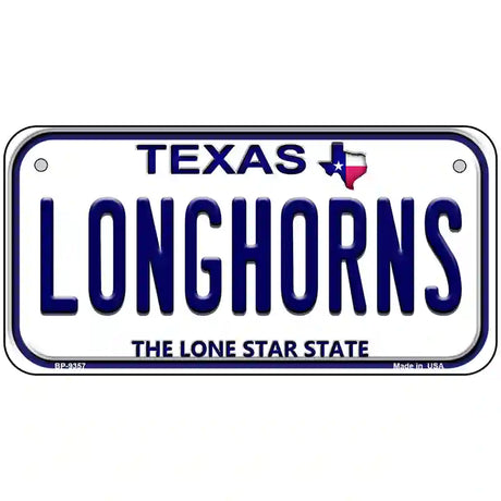 Longhorn Texas Novelty Metal License Plate 6" x 3" (BP)