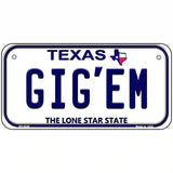 Gigem Texas Novelty Metal License Plate 6" x 3" (BP)