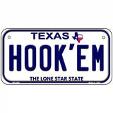 Hookem Texas Novelty Metal License Plate 6" x 3" (BP)