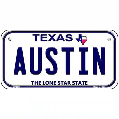 Austin Texas Novelty Metal License Plate 6" x 3" (BP)