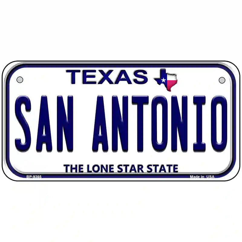 San Antonio Texas Novelty Metal License Plate 6" x 3" (BP)