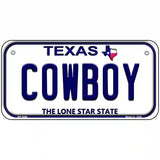 Cowboy Texas Novelty Metal License Plate 6" x 3" (BP)