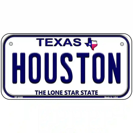 Houston Texas Novelty Metal License Plate 6" x 3" (BP)