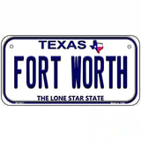 Fort Worth Texas Novelty Metal License Plate 6" x 3" (BP)