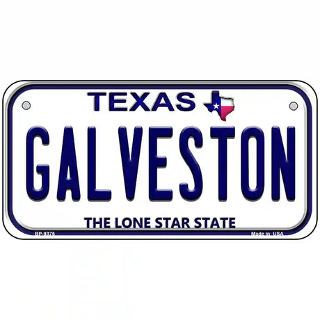 Galveston Texas Novelty Metal License Plate 6" x 3" (BP)