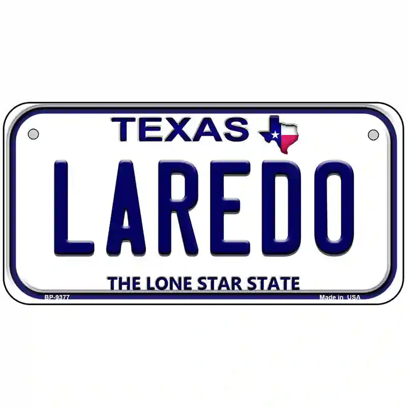 Laredo Texas Novelty Metal License Plate 6" x 3" (BP)