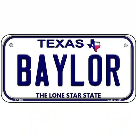 Baylor Texas Novelty Metal License Plate 6" x 3" (BP)